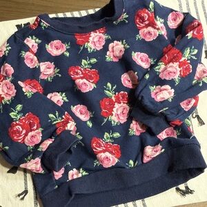 Janie and Jack Floral Navy Sweatshirt